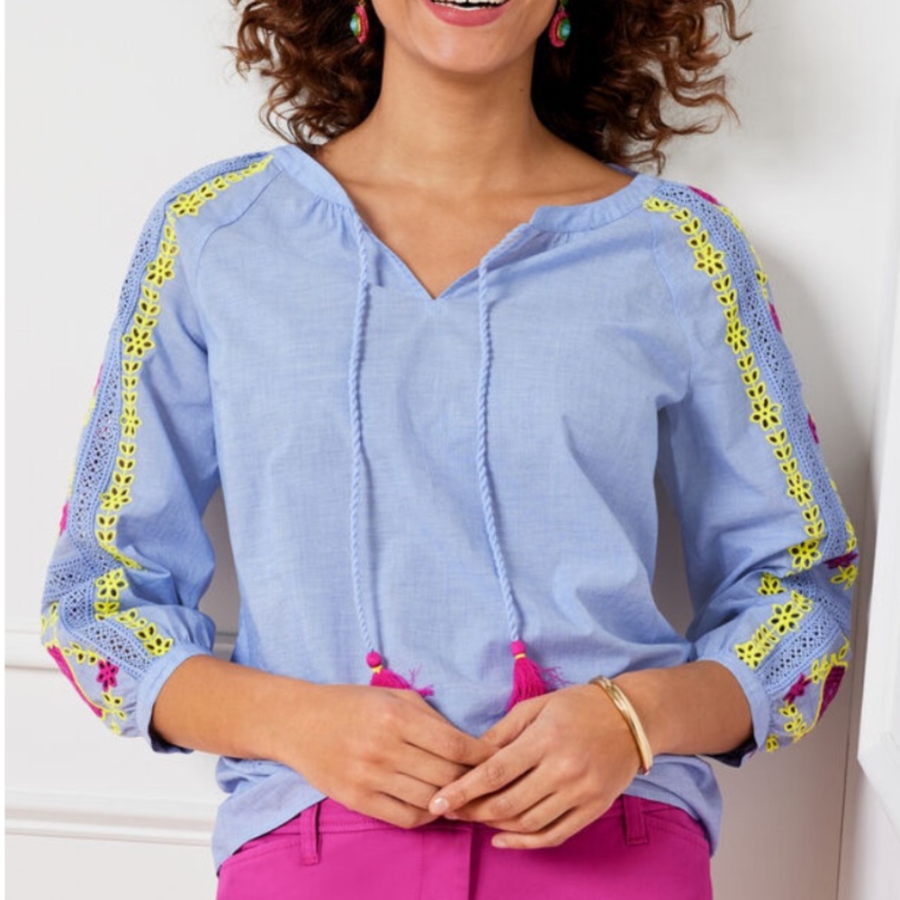 Talbots embroidered blouse